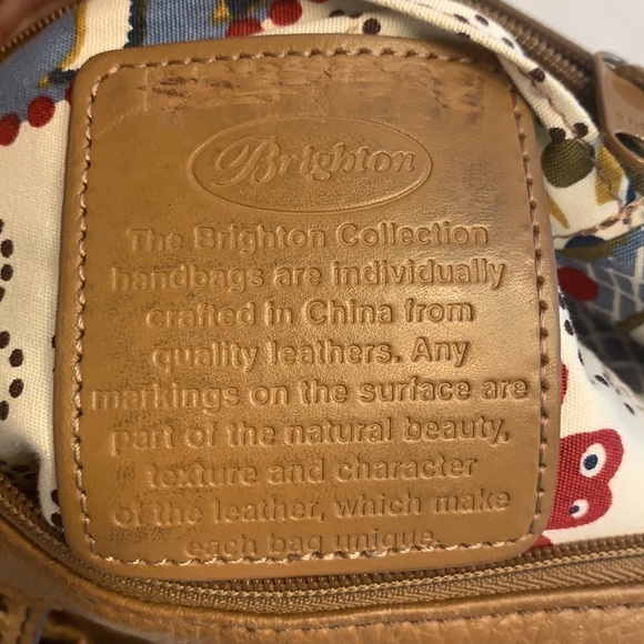 BRIGHTON Pebble Leather Braided Brown Shoulder Bag - Picture 6 of 16